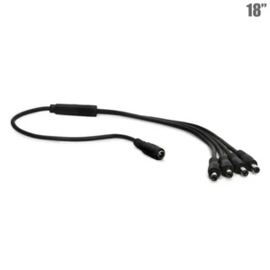 18" CCTV Video Camera DC AC Power Splitter Cable 1x Female to 4x Male 20AWG - Picture 1 of 1