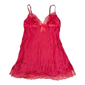 Victoria’s Secret Y2K rosa molto sexy 100% seta pizzo babydoll lingerie media - Foto 1 di 10