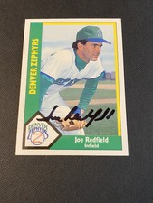 Joe Redfield Signed 1990 CMC Card Auto Denver Zephyrs Brewers Autograph COA