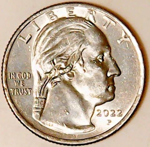 WASHINGTON QUARTER 2022 D ERROR FLOWER, DROOLING. Wart on his Nose Cover