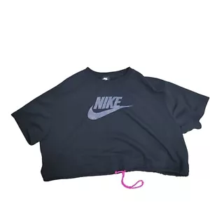 Nike Womwens Plus Size 3x Black Icon Clash Crop Tee - Picture 1 of 8