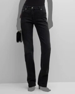 $820 Peter Do Women's Black Side Stripe Straight Leg Jeans Pants Size 36 - Picture 1 of 4