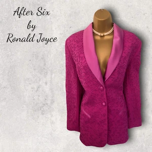 After Six By Ronald Joyce Mujer Rosa Crepé Satinado Ocasión Chaqueta Reino Unido 12 - Imagen 1 de 7