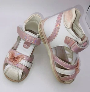 Mädchen Leder Sandalen Schuhe, Gr. 22 rosa. - Bild 1 von 4