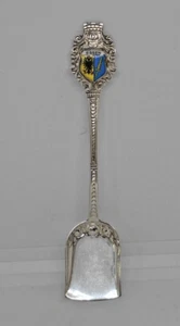 Vintage 800 Silver Sorbet Souvenir Spoon Enameled ESSEN Germany Crest Kohlbecker - Picture 1 of 4