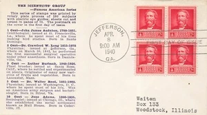 875 2c DR. CRAWFORD LONG - FAM - Waiten Beardsley Cachet - Bild 1 von 1