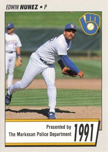 Edwin Nunez 1991 Milwaukee Brewers Police #NNO Milwaukee Brewers