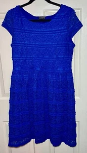 En Focus Studio Damen Minikleid blau Fit Flare Flügelärmel U-Ausschnitt Größe 4 - Bild 1 von 3