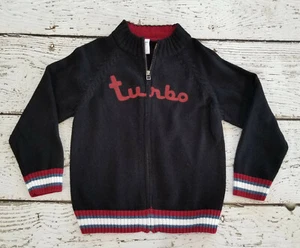 GYMBOREE 5 6 5-6 Boys Turbo Black Red Full Zip Sweater Cardigan Small EUC - Picture 1 of 3