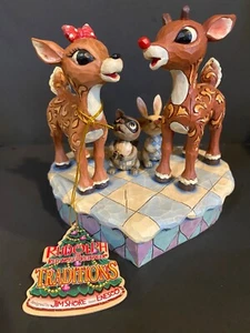 Jim Shore Rudolph Red-Nosed Reindeer & Clarice Christmas Enesco Figurine 4009800 - Picture 1 of 9