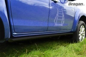 BLACK Side Bars For Ford Ranger 2016-2023 4x4 Tapered Ends  Stainless Tubes - Picture 1 of 8