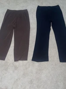 Paket mit 2 exklusiven Misook Hosen Größe XL Extra Large braun schwarz gebraucht, in einwandfreiem Zustand - Bild 1 von 4