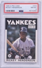 1986 O-Pee-Chee Rickey Henderson #243 PSA 8 NM-MT HOF New York Yankees