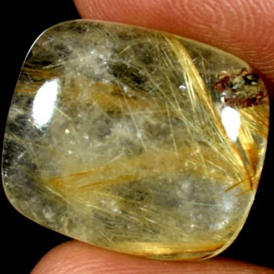 Golden Rutile Quartz Cushion Cabochon 100% Natural Gemstones 21.80Cts. - Image 1 of 3