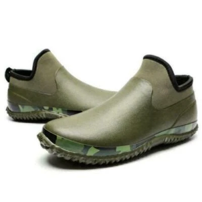 Hombres Camuflaje Tobillo Botas de Lluvia Impermeables Pesca Exterior Cocina Zapatos Informales Foto 1 de 3