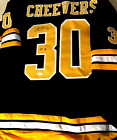 Gerry Cheevers Boston Bruins - handsigniert signiert schwarz Stil Trikot XL JSA COA