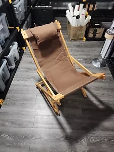 Vntg Ball Manufacturing Co. Oak Folding Lounge Patio Glider/Rocker Sling Chair - Picture 1 of 10