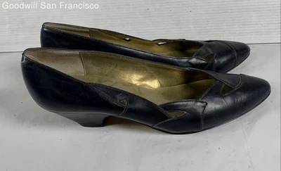 Zapatos de tacón Sesto Meucci Of Florence Italia de cuero negro para mujer talla 7,5N Foto 1 de 4