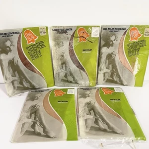 Lote De Colección De 5 Medias De Nylon De Largo Completo Petite Belle Talla 11 Resistentes Al Funcionamiento - Imagen 1 de 24
