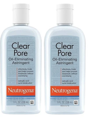 Medicamento astringente eliminador de aceite de poro transparente Neutrogena, 8 oz, paquete de 2 Foto 1 de 2