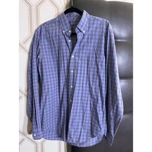 J.Crew Lightweight Purple Green Gingham Button Down Long Sleeve Shirt Medium - Picture 1 of 6