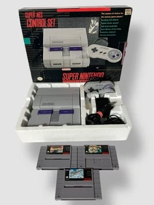Super Nintendo SNES Console System With Games (Super Mario, F-Zero 2 Controllers - Bild 1 von 15