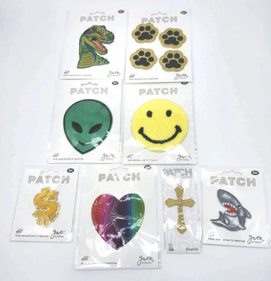 Lot Of 11 Fashion Iron-On/Sew On Patches Applique Embroidered Embellishment NEW  - Image 1 of 4