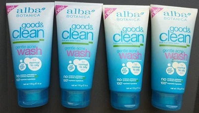 4 Alba Botanica Natural Good & Clean Gentle Acne Wash 6oz Discontinued Genuine - Image 1 of 2