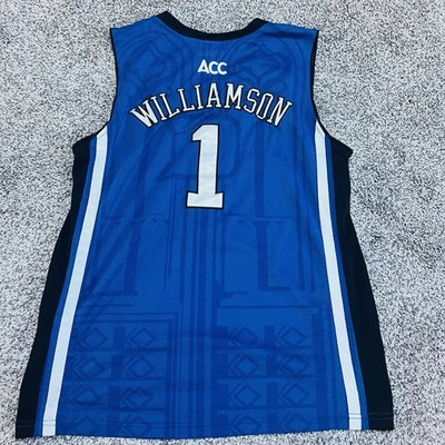 Nike Elite Duke Blue Devils Zion Williamson #1 Home Jersey Kids Youth Size Large - Image 1 of 4