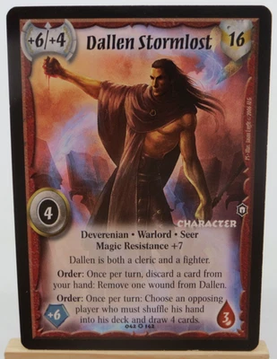 Tarjeta de personaje devereniano Warlord Saga of the Storm CCG DALLEN STORMLOST 042/142 Foto 1 de 2