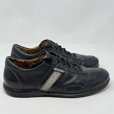 Mephisto Bonito Air-Jet Zapatos Para Hombres 10 Negro Cuero Cómodo Trabajo Informal Tenis Foto 1 de 4