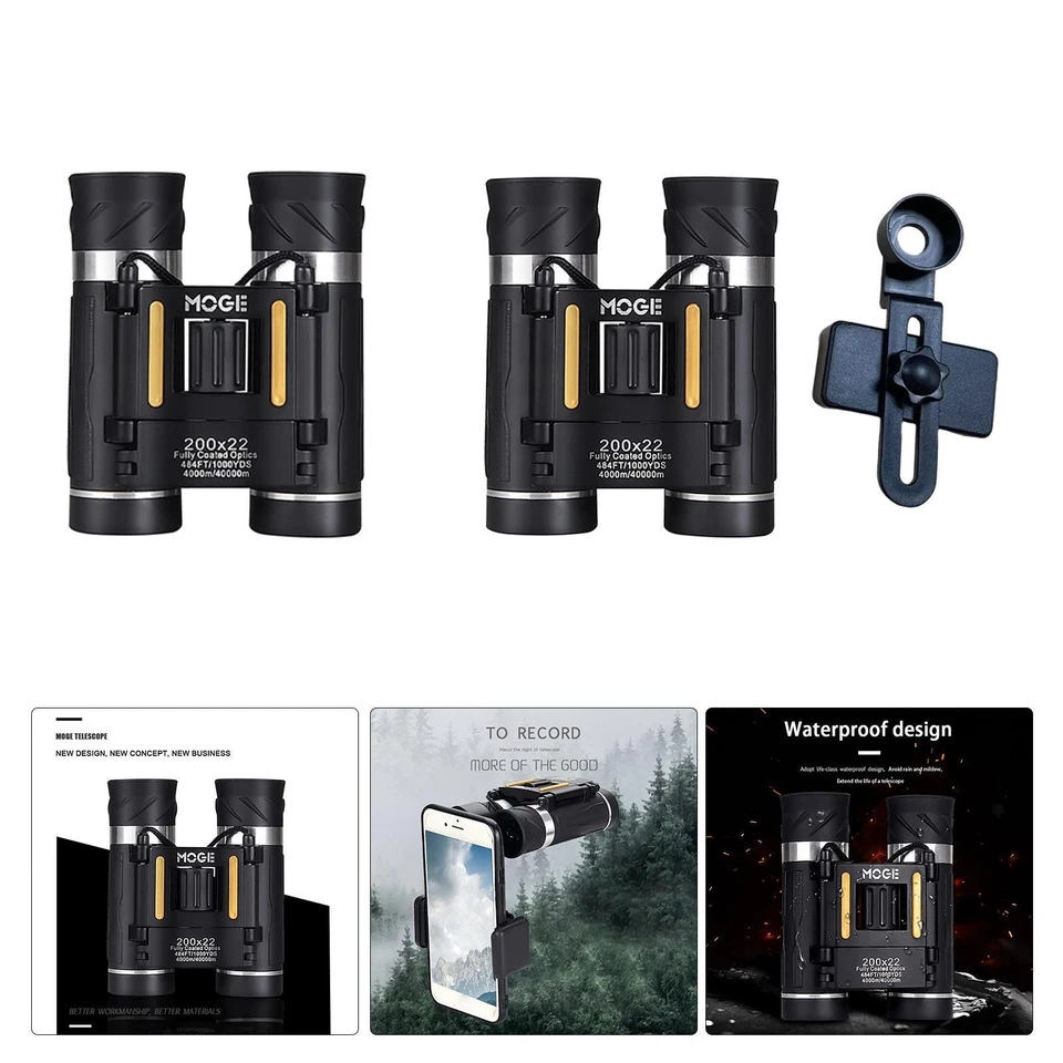 200x22 High Power Mini Pocket Binoculars for Outdoor Sightseeing Concerts - Image 1 of 1