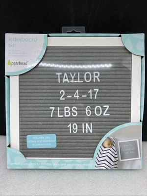 Pearhead Letterboard Gift set 10x10 framed felt board, easel 294 letters/numbers - Image 1 of 4