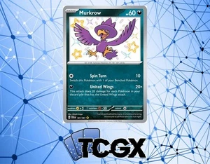 Pokemon - Murkrow - 181/091 - Paldean Fates - Holo - Brillante Raro Casi Nuevo - Imagen 1 de 1