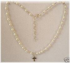 FIRST COMMUNION JEWELRY CHILD NECKLACE with SS Cross made with Swarovski Crystal