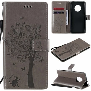 Tree Cat Leather Flip Wallet Phone Case For Huawei Nova 5 6 7 Enjoy 6 7 8 9 10 - Picture 1 of 24