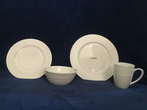 Mikasa Trellis White Bone China Bowls, Salad Plates, DInner Plates, or Mugs -New - Picture 1 of 15