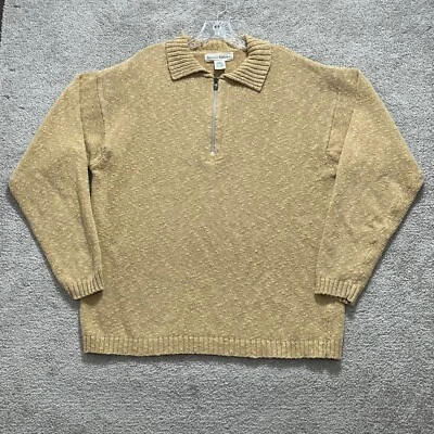 Suéter Banana Republic Para Hombre Grande Beige Papá 1/4 Cremallera Mangas Largas Pullover Foto 1 de 4