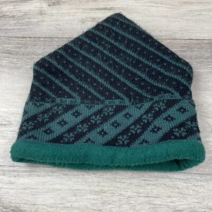 Turtle Fur Beanie Rag Wool Knit Hat Green Fleece Lined Unisex Adult One Size VTG - Picture 1 of 5