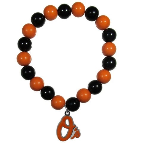 Baltimore Orioles Bead Style Bracelet [NEW] MLB Wrist Stretch Necklace Jewelry Cover