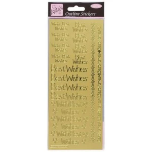 Dorado Brillante Aluminio Mejor Wishes Etiquetas Pegatinas Craft Tarjetas Adorno - Imagen 1 de 1