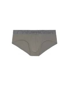 Calvin Klein Men's Embossed Icon Microfiber Hip Brief, Grey Sky, Size M - Picture 1 of 4