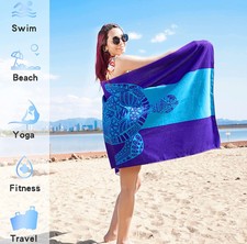 Oversized Ultra-Absorbent SEA-TURTLE print Microfiber Beach Towel