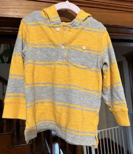 Baby Gap Yellow Orange Gray Striped Hooded Pullover Size 4 - Picture 1 of 11
