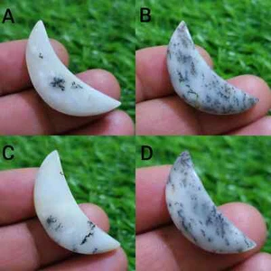 Use For Jewelry Beautiful Fine Dendrite Opal Cabochon Moon Shape Loose Gemstone - Picture 1 of 12