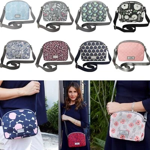 Earth Squared Fair Trade Oil Cloth Halfmoon Bag Crossbody Shoulder Bag for Women - Picture 1 of 23