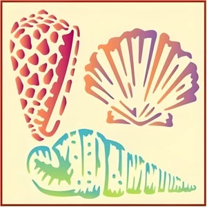 SEASHELL SET STENCIL -Sea Creatures Animals - The Artful Stencil - Picture 1 of 6