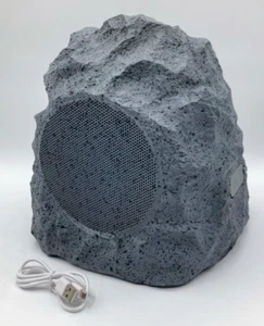 "NUEVO Altavoz Bluetooth Rock Gris/Gris Exterior Piedra Paisaje 10""x9"" con Auxiliar y USB - Imagen 1 de 9