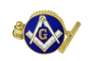 Quadrat & Zirkel mit "G" runder Freimaurer Freemasonry Tie-Tack - Bild 1 von 4