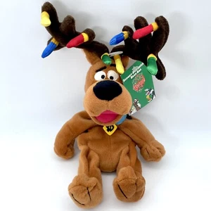 Vintage Scooby Doo Beanbag Reindeer Christmas Light Plush Warner Bros 1998 w Tag - Picture 1 of 10